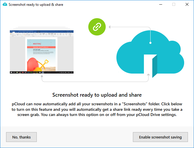 Better screenshot sharing with pCloud Drive