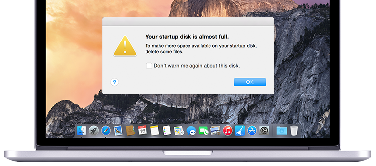 how to free up space on mac startup disk