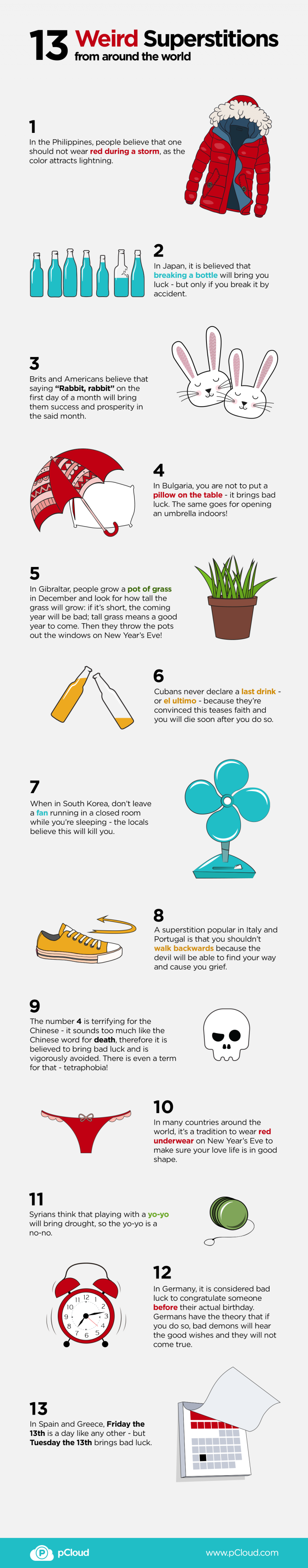 13 Weird Superstitions From Around The World [infographic] Pcloud Blog