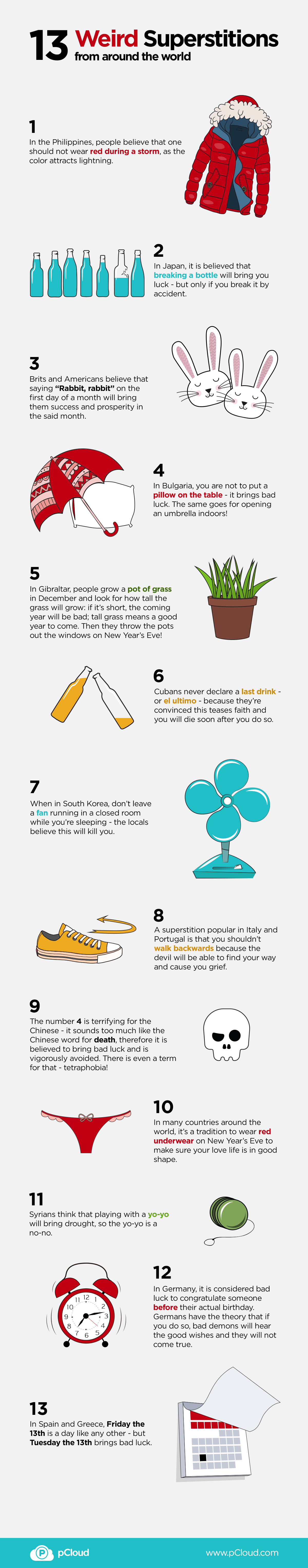 13 Weird superstitions from around the world [Infographic