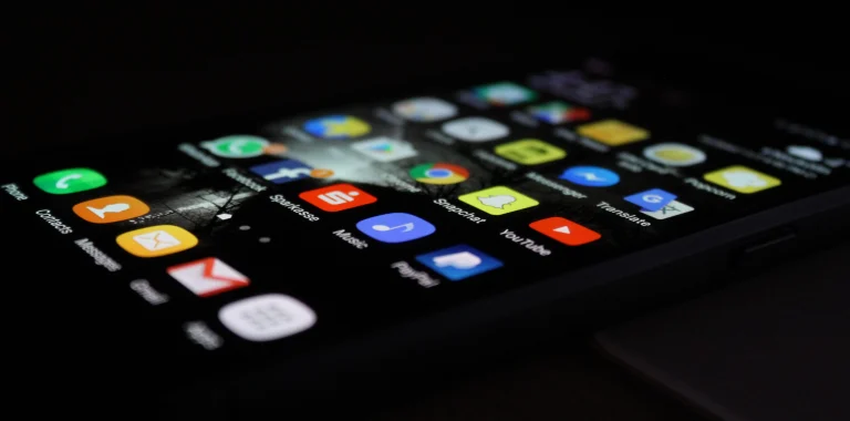 Apps on dark background