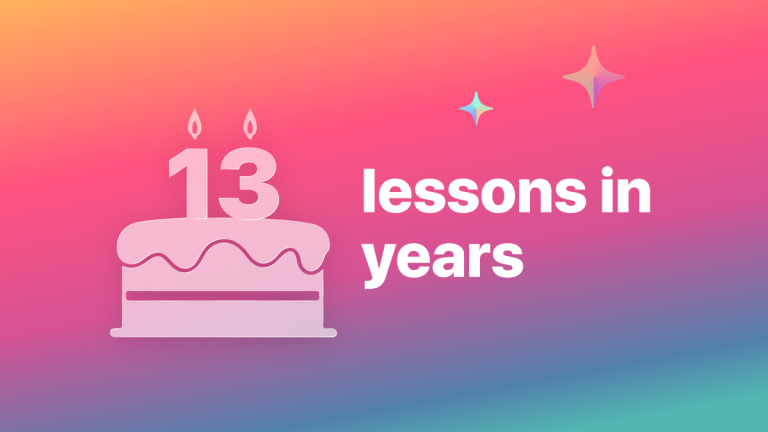13 lessons in 13 years